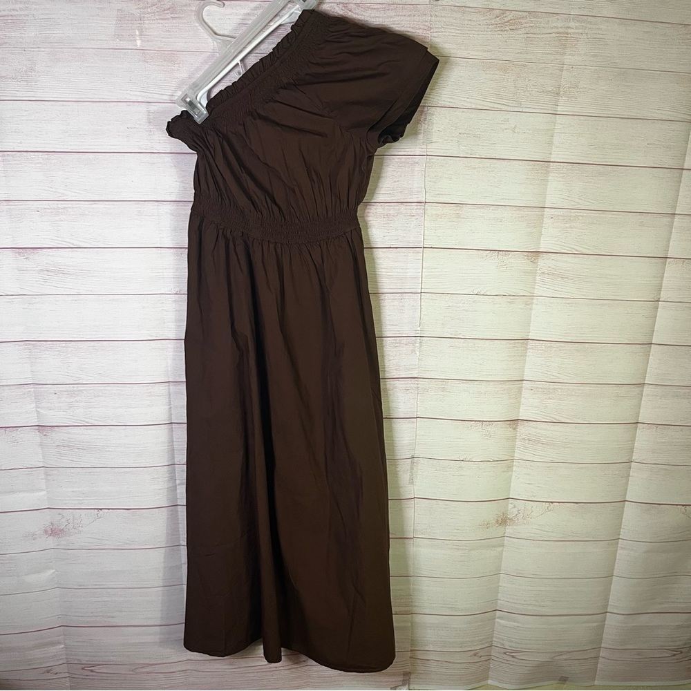 J.‎ Crew 100% Cotton Brown One Shoulder Smock Dress Size XS